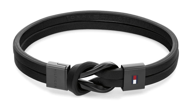 Tommy Hilfiger Jewelry Men's Leather Bracelet Black - 2790442