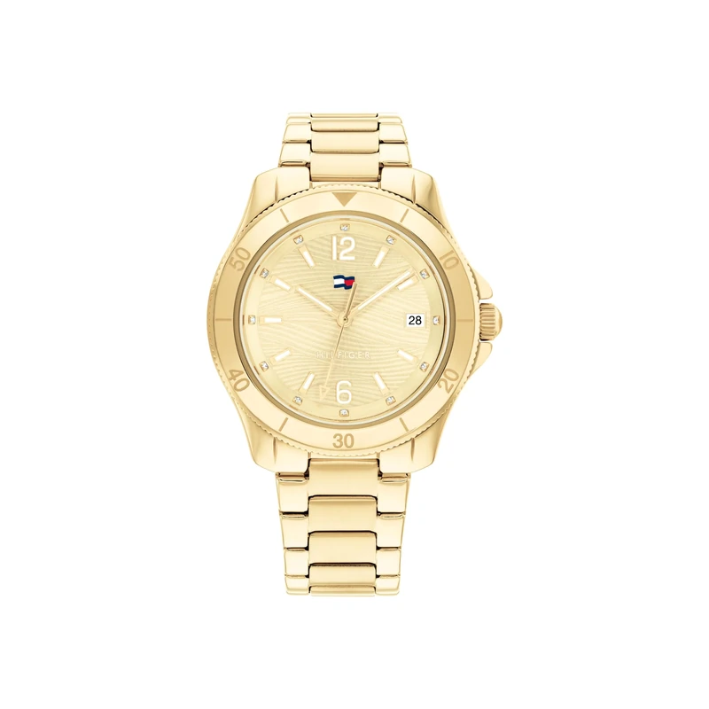 Tommy Hilfiger Analogue Quartz Watch for Women with Gold Colored Stainless Steel Bracelet - 1782513