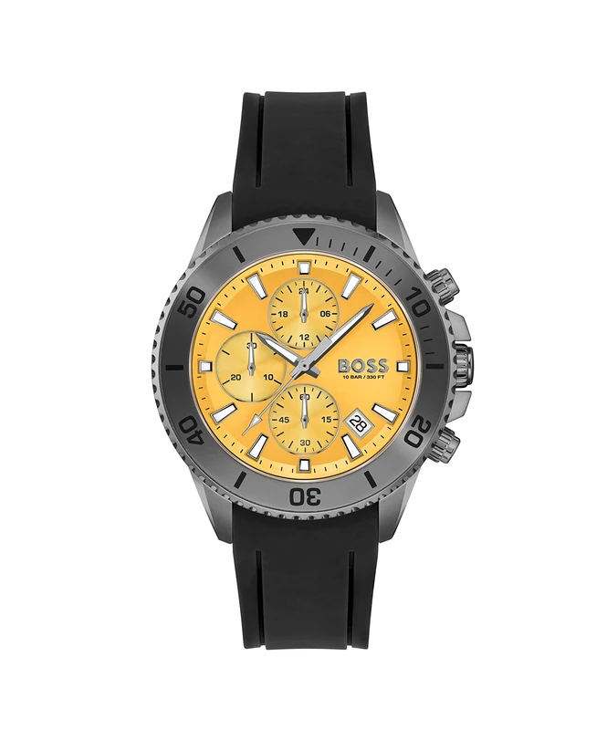 BOSS Chronograph Quartz Watch for Men with Black Silicone Bracelet - 1513968