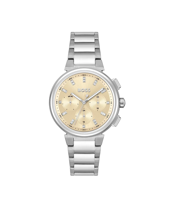 BOSS Analogue Multifunction Quartz Watch for Women ONE Collection with Silver Stainless Steel Bracelet - 1502676