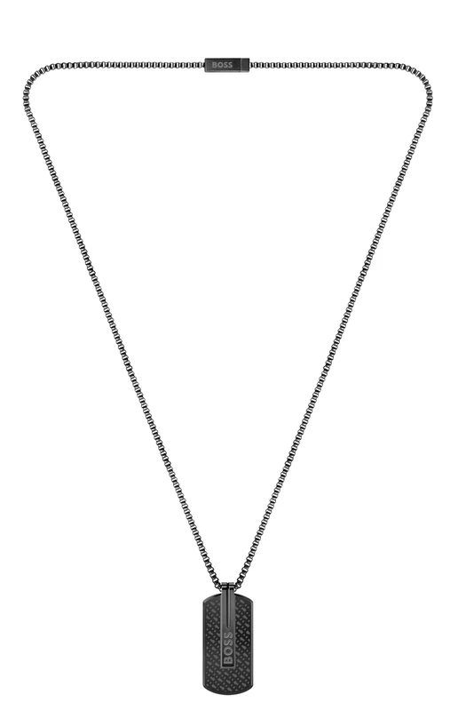 BOSS Jewelry Men's ORLADO Collection Pendant Necklace with Black Ion Plating (IP) - 1580356