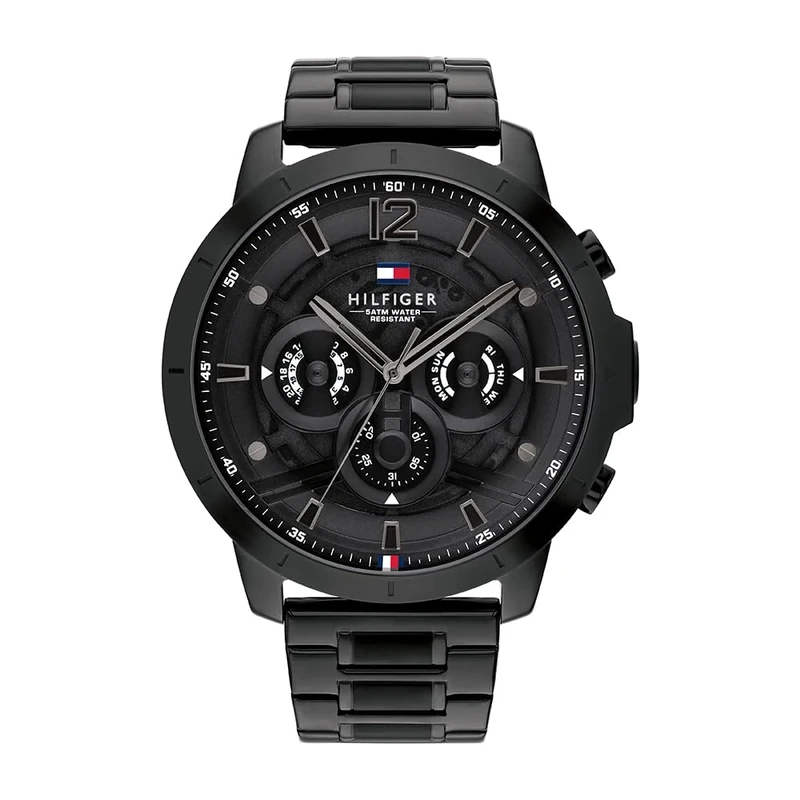 Tommy Hilfiger Analogue Multifunction Quartz Watch for Men with Black Stainless Steel Bracelet - 1710494
