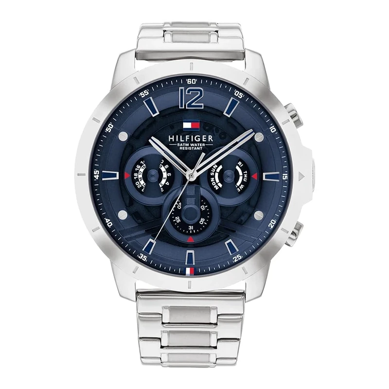 Tommy Hilfiger Analogue Multifunction Quartz Watch for Men with Silver Stainless Steel Bracelet - 1710492