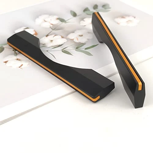 Pexintek 2 Pack Gold Modern Cabinet Handles 128mm Hole Centers Kitchen Bathroom bedrooms Study Furniture Door Vintage Pulls with Screws for Cupboards Drawer Wardrobe Dresser (Black Gold)