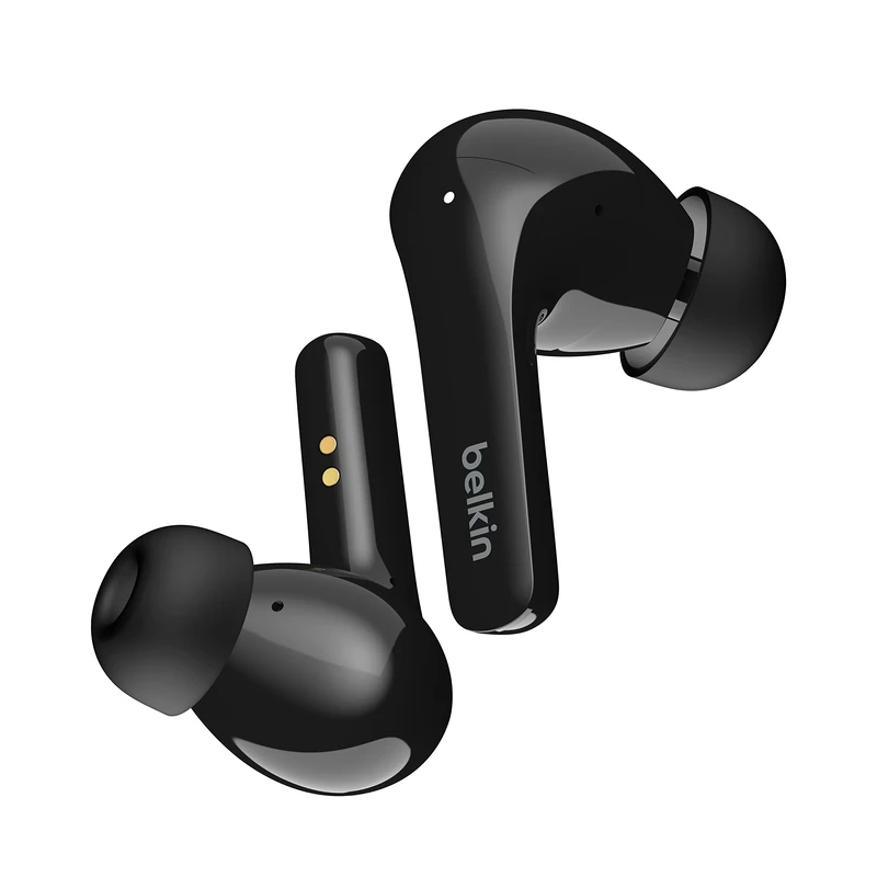 Belkin SOUNDFORM Flow True Wireless Earbuds with Active Noise Cancellation, Bluetooth Earphones with Wireless Charging, IPX5 Sweat and Water Resistant, 31H Play Time, for iPhone, Galaxy, Pixel - Black