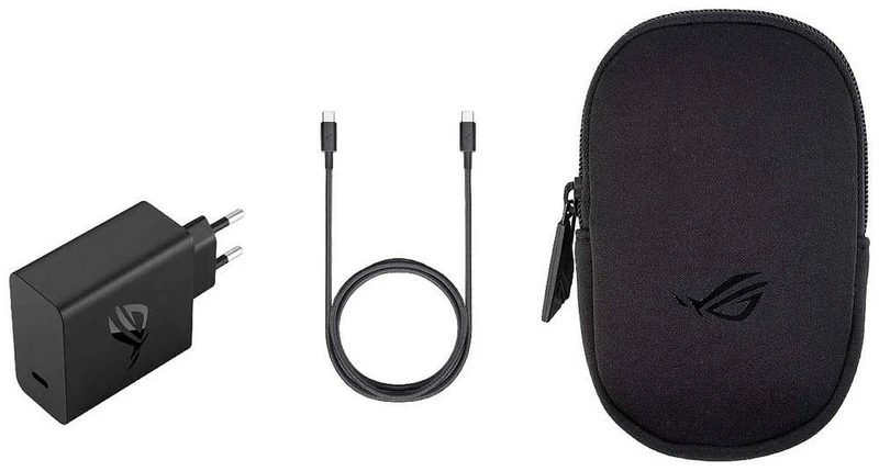 ASUS ROG 65W Adapter & 1.2 m USB-C; Hypercharge, Mobile Phone Charger with Quick Charge Function, USB-C, Includes ROG Carry Case, Black