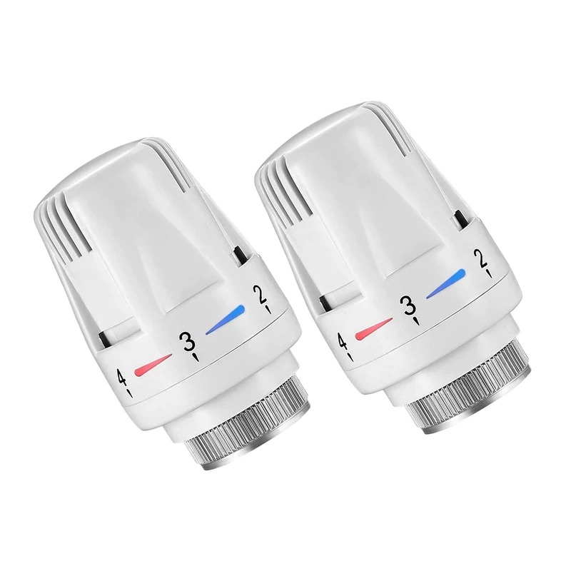 2 Pcs Thermostatic Radiator Heads Automatical Temperature Control Heads Anti Freeze Radiator Valve Heating Systems for Home Office