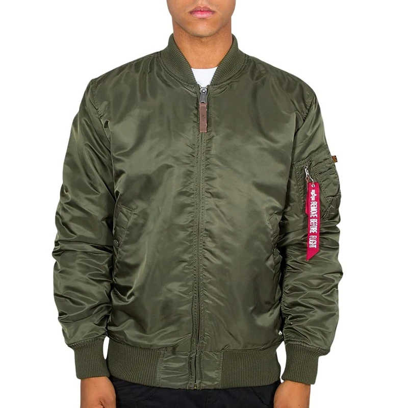 Alpha Industries MA-1 VF 59 Long Bomber Jacket for Men Dark Green