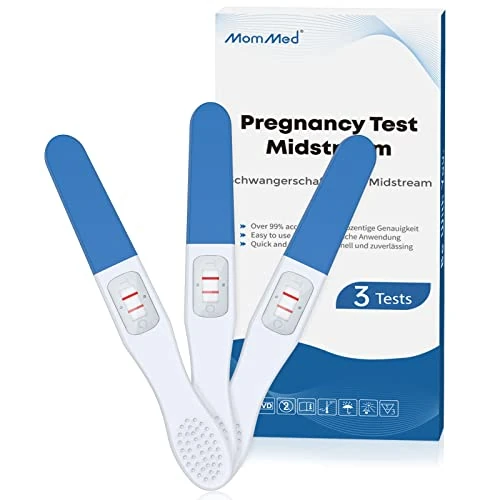 MOMMED Pregnancy Test Kit, 3 X Individually Wrapped HCG Test, Pregnancy Sticks, Results in Fastest 1 Minute, 3 Packs