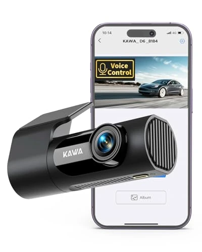 Dash Cam 2K, KAWA 360 Dash Camera for Cars 1440P with Starlight Color Night Vision, Voice Control, Emergency Recording, Built-in 3D Sensor, Hidden Design Dashcam, WDR, Wide Angle, 24H Parking