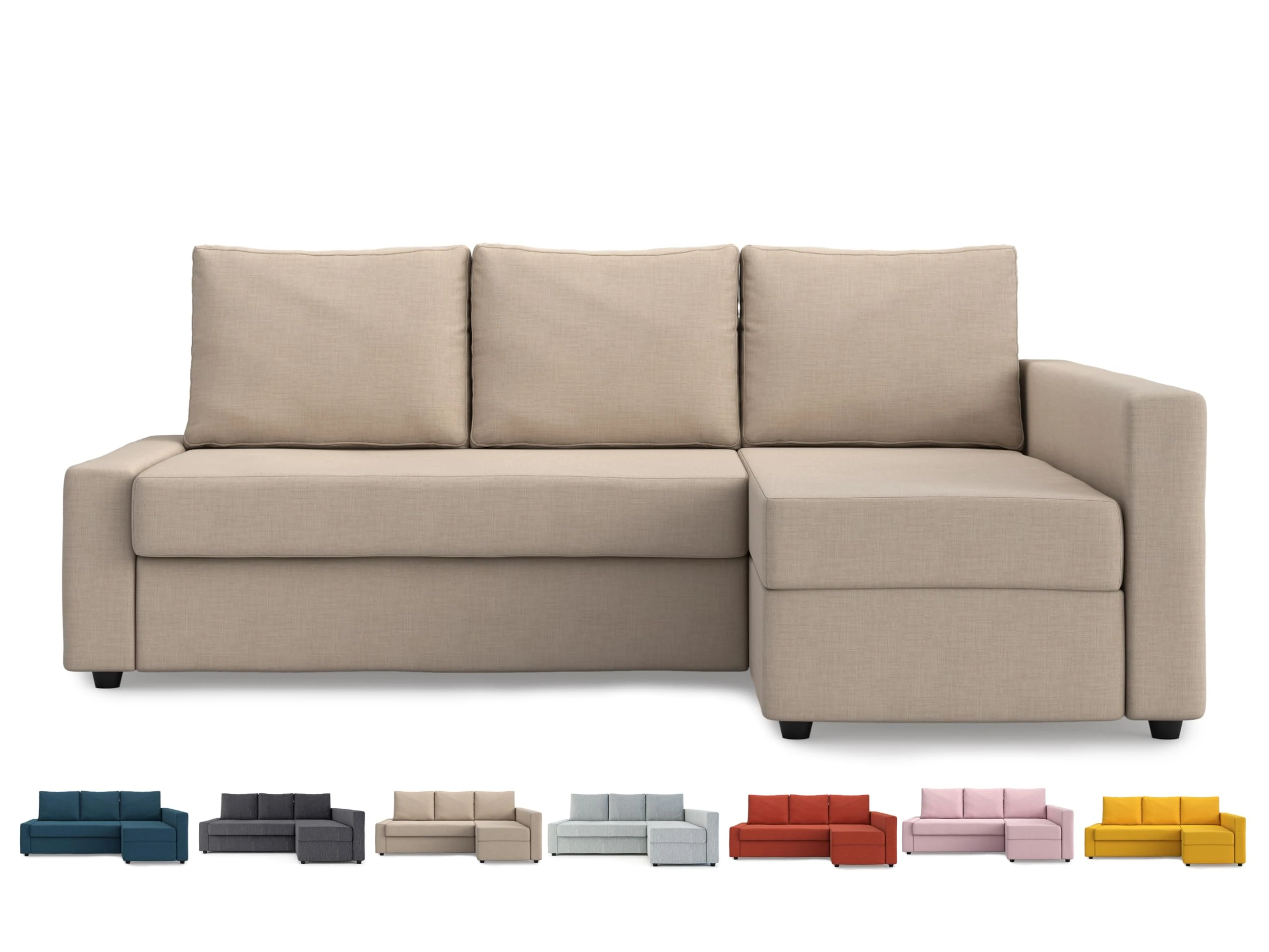 MASTERS OF COVERS Snug Fit Friheten Slipcover for The IKEA Friheten with Chaise Corner Cover, Sofa Bed Cover, Sectional Slipcover Replacement (Light Khaki)