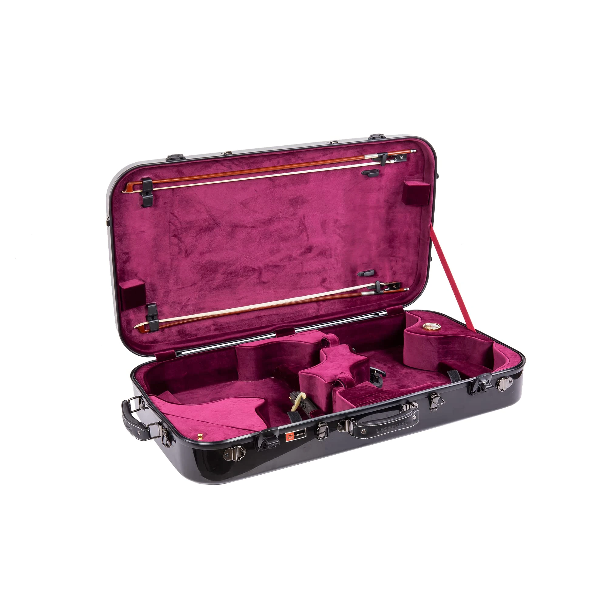 Crossrock Fiberglass Case with TSA Lock for one 15~16.5'' Viola, one 4/4 Full-Size Violin-Black (CRF2020DVLBK)