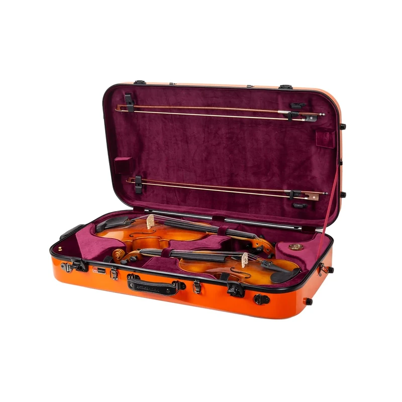 Crossrock Fiberglass Case with TSA Lock 15~16.5'' Viola, one 4/4 Full-Size Violin-Orange (CRF2020DVLOR)