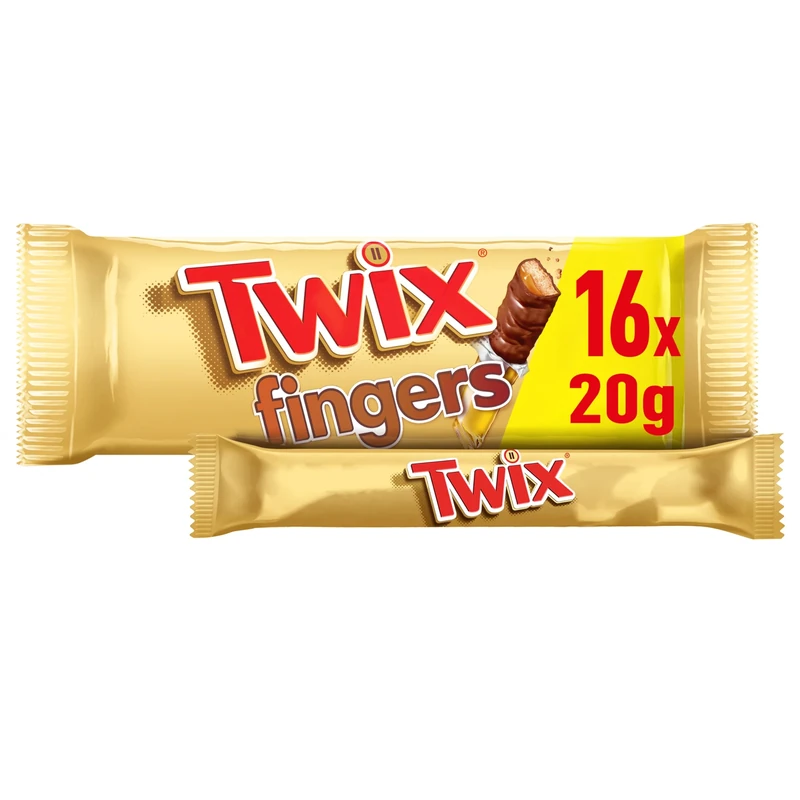 Twix Caramel Chocolate Fingers Biscuit Snack Bars Multipack 16x20g