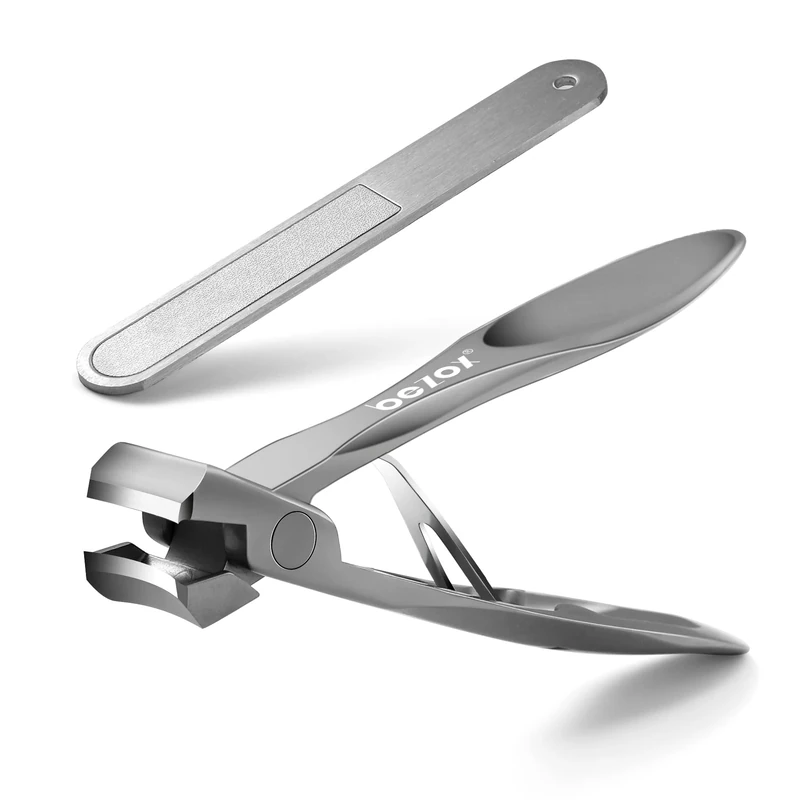 BEZOX Nail Clippers -Large Toenail Clippers for Thick Nails with 17mm Wide Jaw Opening with Nail File, Sharp Curved Blade Finger Nail Clippers, Heavy Duty Nail Cutter Trimmer for Men Seniors
