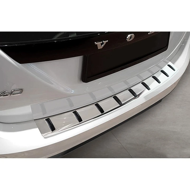 Avisa Stainless Steel Rear bumper protector compatible with Volvo V60 2010-2018 & V60 Cross country 2015-2018 'STRONG EDITION'