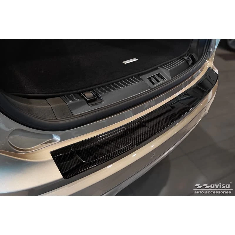 Avisa Real 3D Carbon Rear bumper protector compatible with Ford Edge II Facelift 2018- incl. ST-Line & Vignale 'Ribs'