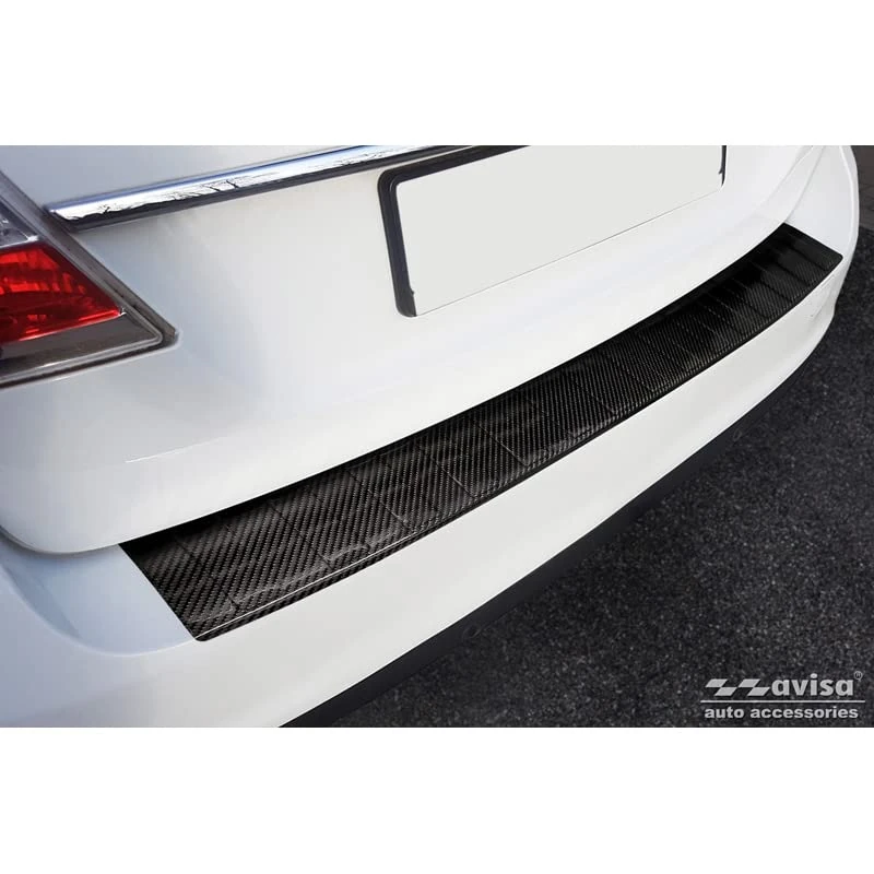 Avisa Real 3D Carbon Rear bumper protector compatible with Volvo V70 III Facelift 2013-2016 'Ribs'