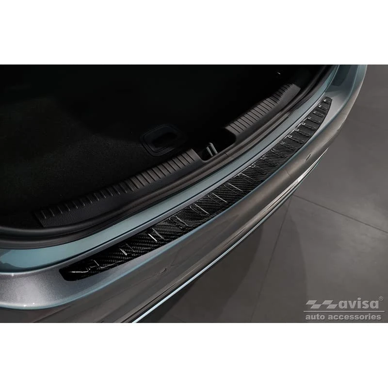 Avisa Real 3D Carbon Rear bumper protector compatible with Mercedes C-Class Sedan W206 2021- 'Ribs'