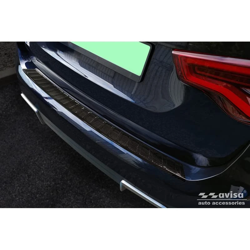 Avisa Real 3D Carbon Rear bumper protector compatible with BMW iX3 (G08) 2020- 'Ribs'