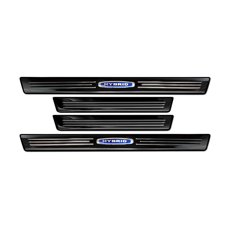 Avisa Mirror Black Inox door sill protectors compatible with BMW X7 G07 2019- 'Hybrid' - 4-pieces