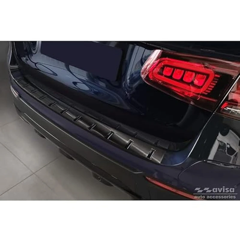 Avisa Black Stainless Steel Rear bumper protector compatible with Mercedes GLC (X253) 2015-2019 & Facelift 2019- 'STRONG EDITION'