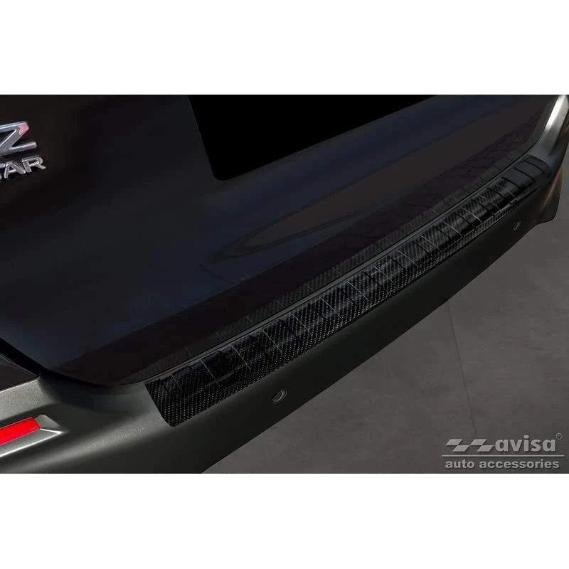 Avisa Real 3D Carbon Rear bumper protector compatible with Honda Jazz Crosstar Hybrid 2020- 'Ribs'