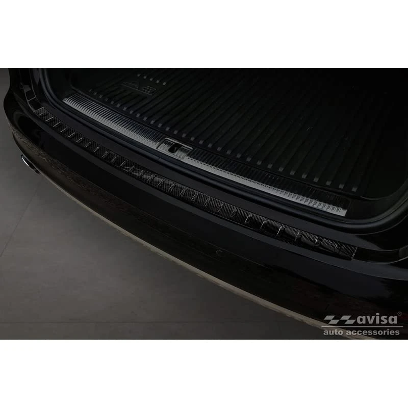 Avisa Real 3D Carbon Rear bumper protector compatible with Audi A6 Allroad 2012-2018 'Ribs'