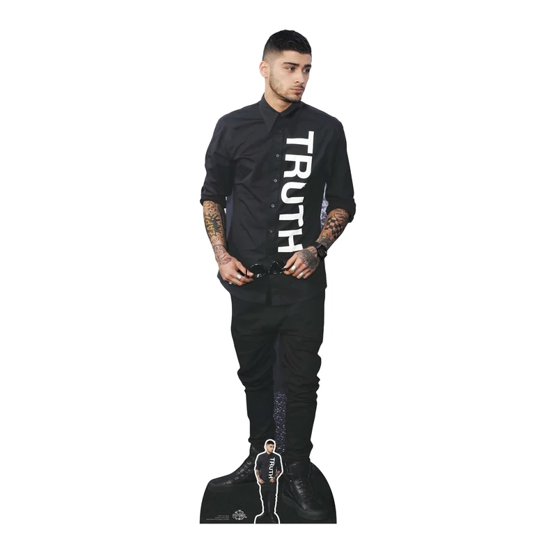 STAR CUTOUTS Zayn Malik Lifesize Cardboard Cutout With Mini Black Outfit, Zayn Malik Black Outfit