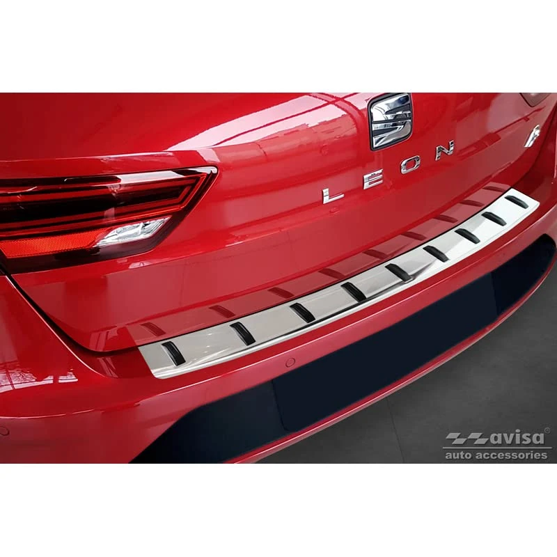 Avisa Stainless Steel Rear bumper protector compatible with Seat Leon ST (5F) 2013-2017 & Facelift 2017-2020 'STRONG EDITION' - Image 1
