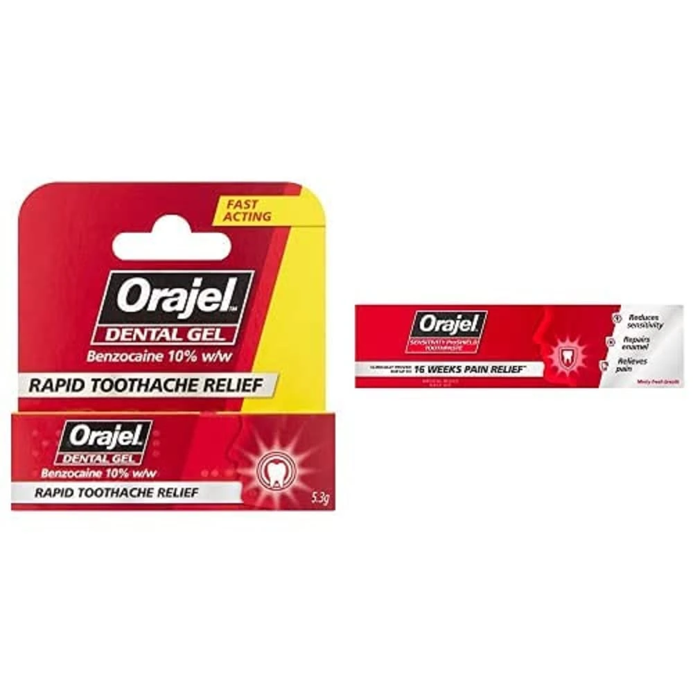 Orajel Sensitivity Proshield Toothpaste 75ml and Orajel Dental Gel, 5.3g