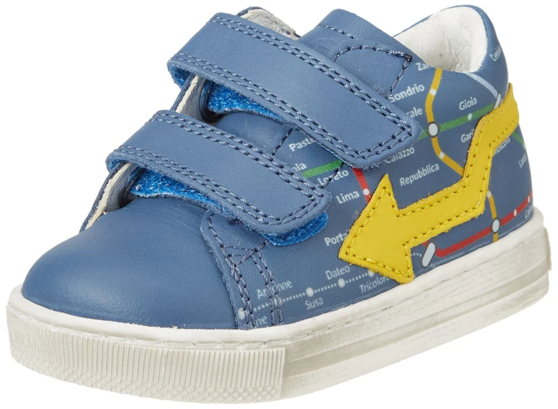 Falcotto Lumoon VL, Children's and Youth Sneakers, Blue Azure Yellow, 18 EU