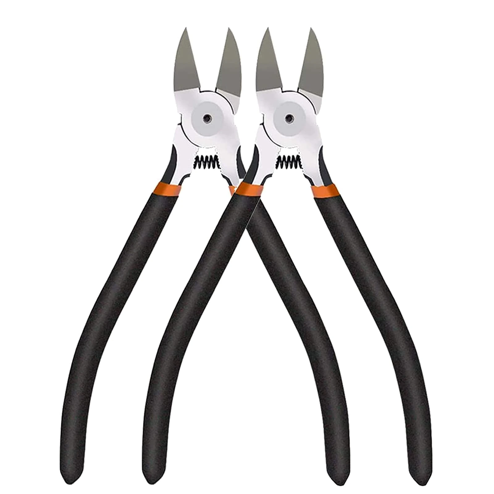 BOENFU Precision Side Cutter Wire Flush Cutters 6 Inch 2 Pack Ultra Sharp Wire Cutters Clippers with Longer Flush Cutting Edge, Ideal Wire Snips for Crafting