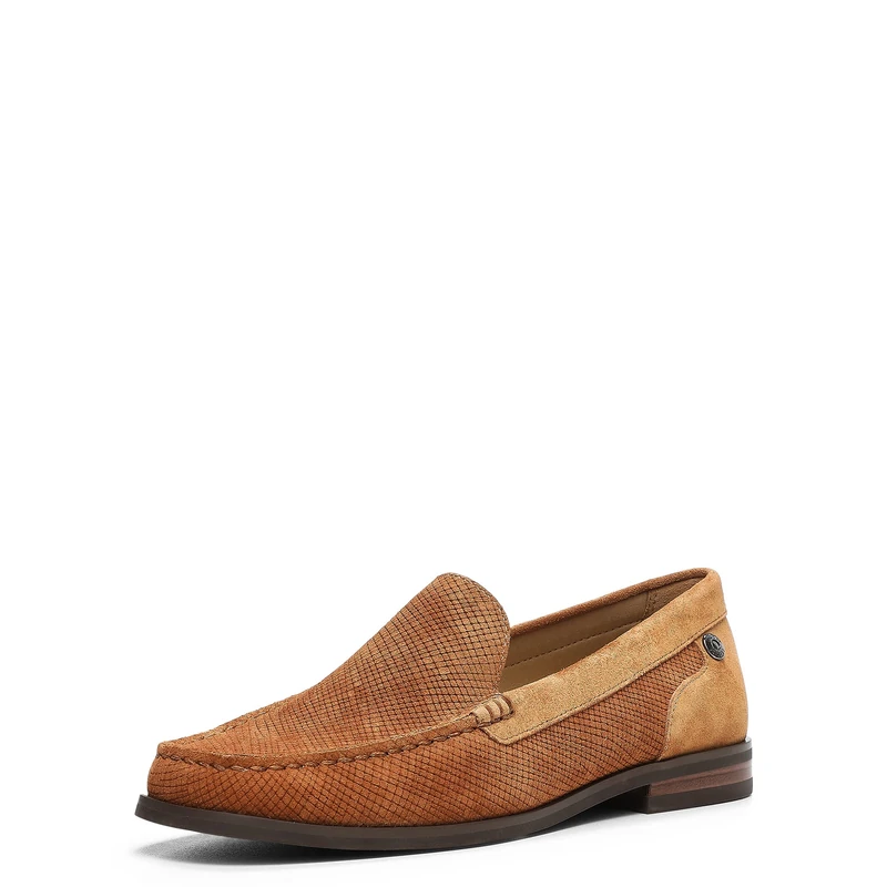 NYDJ Women's Suede Loafer Flat, Cognac, 5 UK