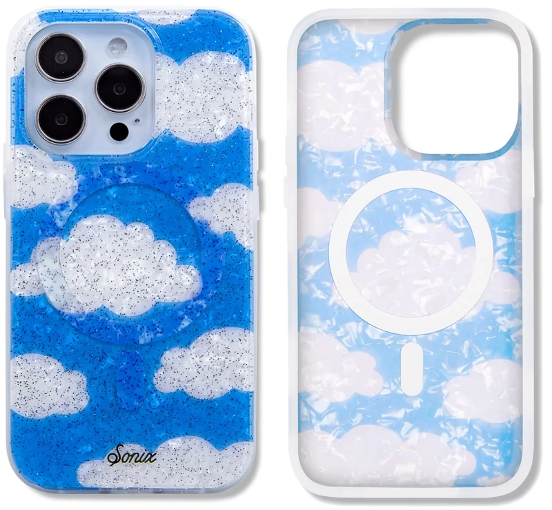 Sonix Case for iPhone 14 Pro | Compatible with MagSafe | 10ft Drop Tested | Glitter Day Dream Clouds - Image 1