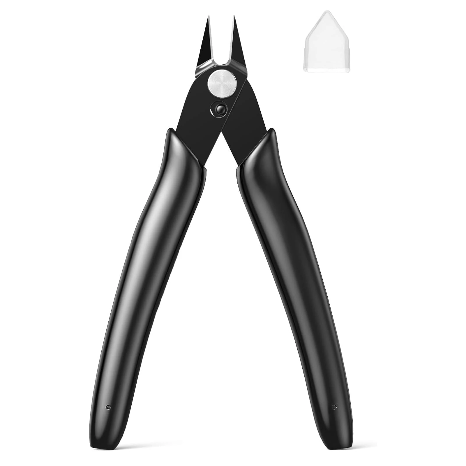 BOENFU Small Wire Cutter 5 Inches Wire Snips Jewellery Wire Cutters Flush Cut Nippers Precision Small Side Cutting Pliers for 3D Print, Plastic Models, Jewellery, Electronics, Black