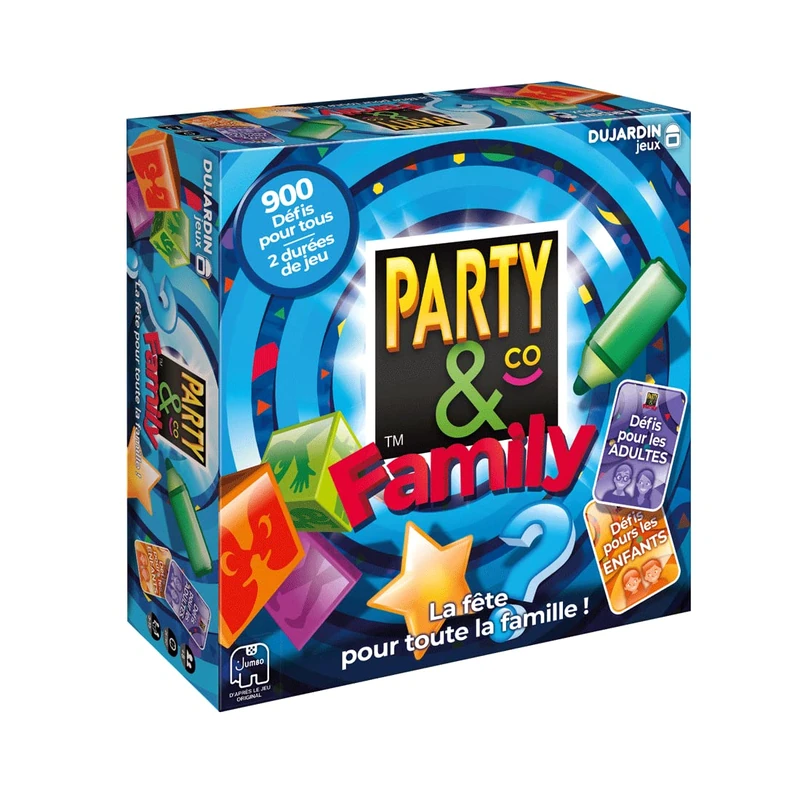 Dujardin – Party & Co Family – Board Game – Family Atmosphere – Win Challenges – 3 to 12 Players – Ages 8+