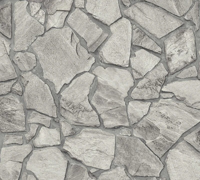 A.S. Création 389336 Non-Woven Wallpaper Stone Look Grey Terra 10.05 m x 0.53 m Made in Germany