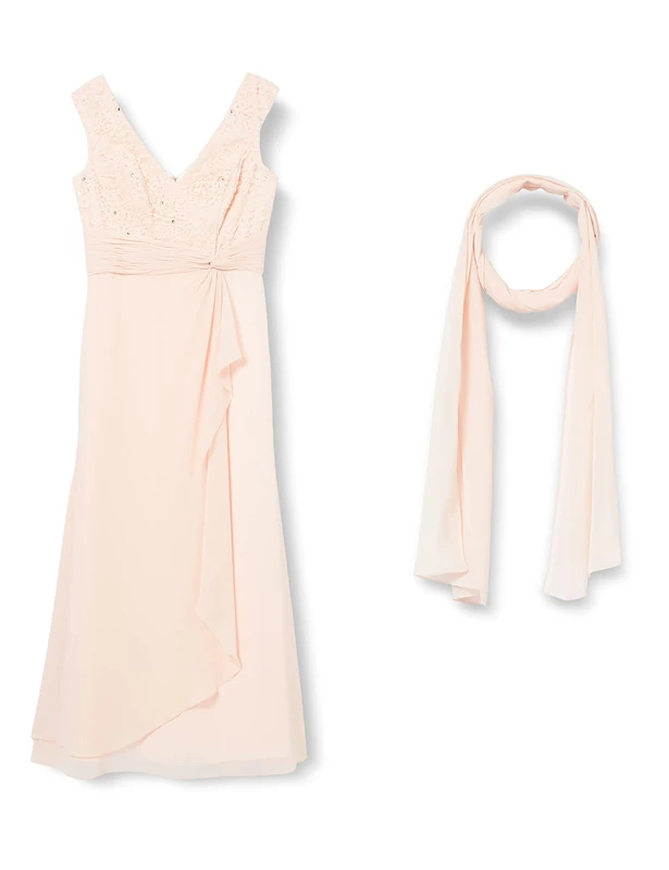 Gina Bacconi Women's Soft Stretch Crepe and Satin Maxi Dress Cocktail, Pink, 8