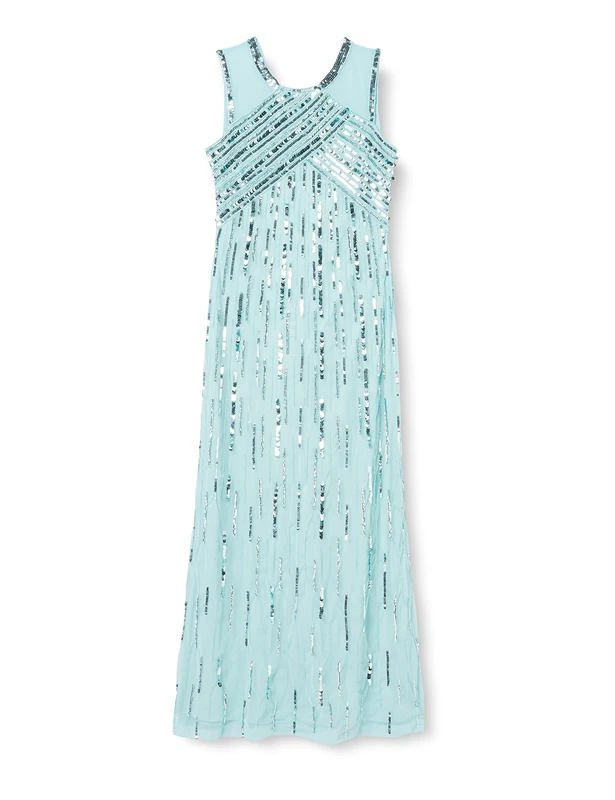 Gina Bacconi Women's Beaded Maxi Dress Cocktail, ICE Blue, 16