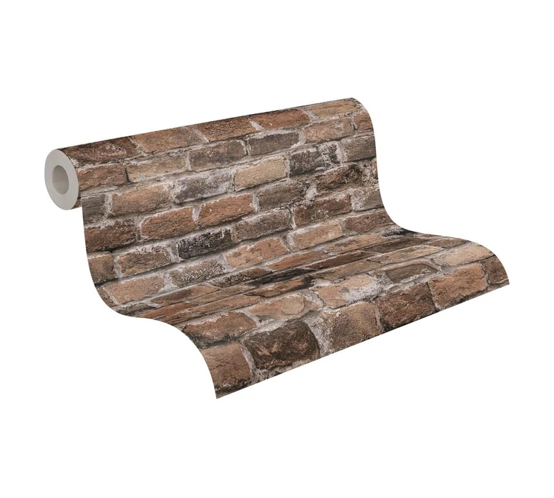 A.S. Création Bricks & Stones 388142 Non-Woven Brick Wallpaper 10.05 m x 0.53 m Made in Germany Brown