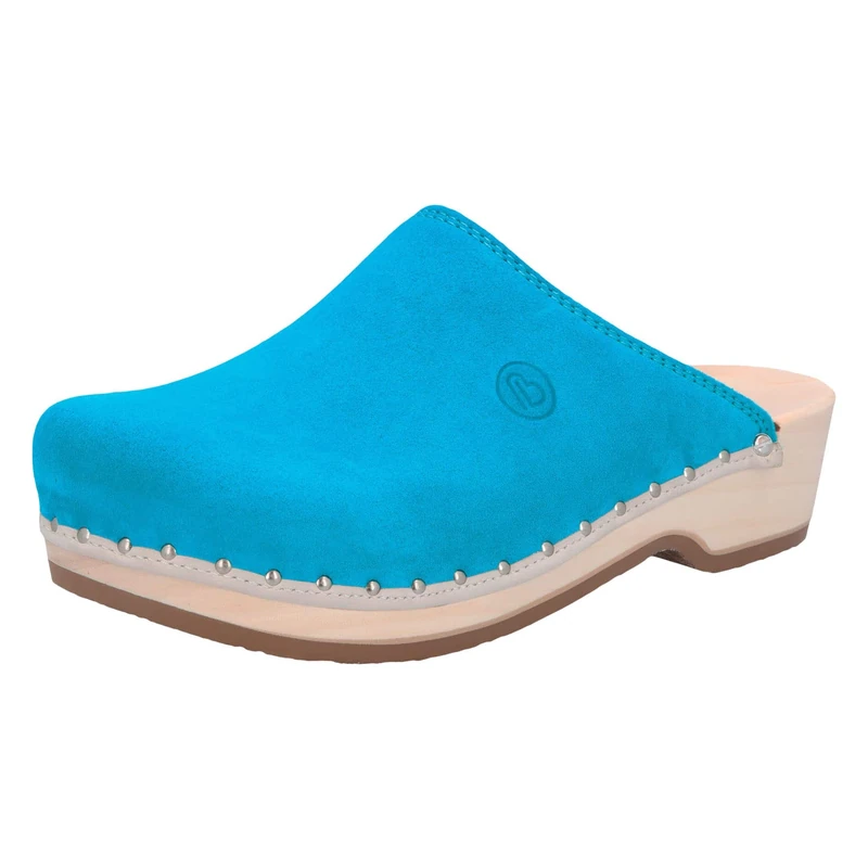 Berkemann Unisex Natural Toeffler Wooden Shoes, Aquamarine, 3.5 UK