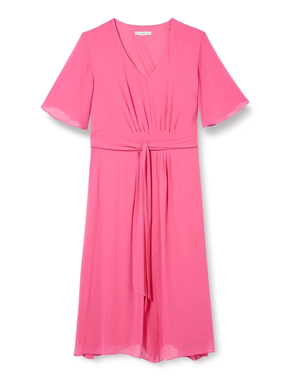 Gina Bacconi Women's Hmc Dress with Tie Cocktail, Pink, 16