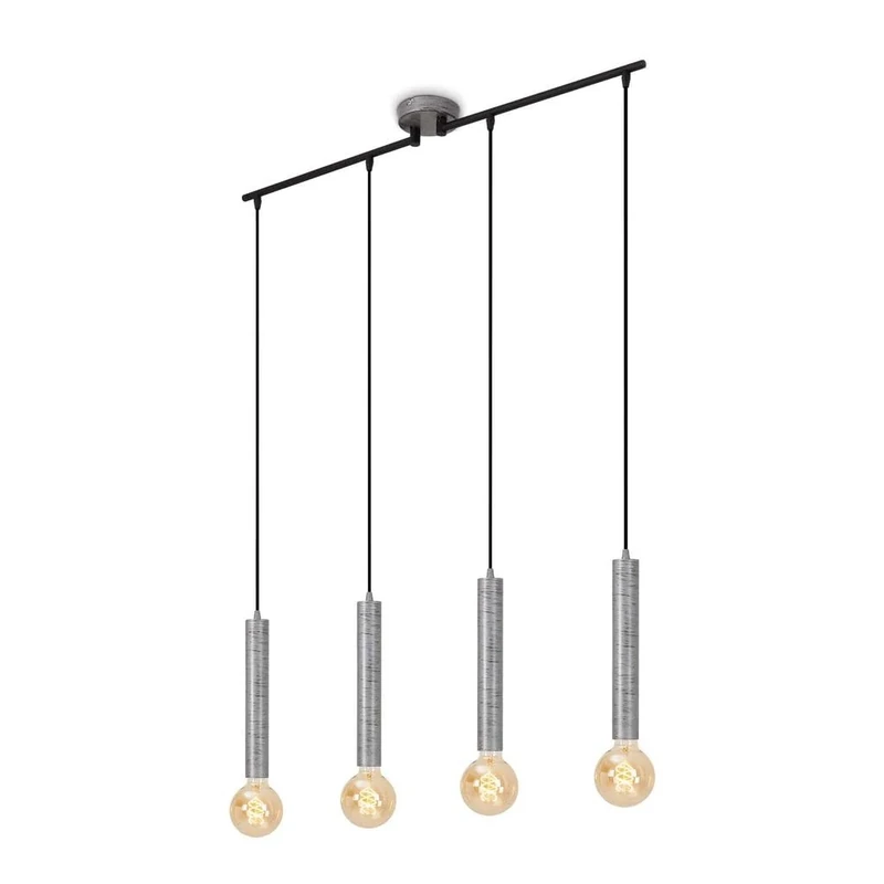 BRILONER Leuchten Retro Pendant Light, Vintage, Dining Room Lamp, E27 Socket, Silver-Crafted, 850 x 100 x 1100 mm (L x W x H)