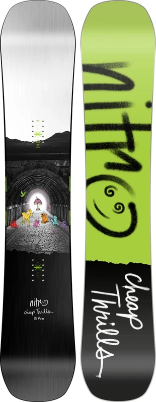 Nitro Snowboards Men's Cheap TRILLS BRD '23 Freestyle Board, Twin Flat-Out Rocker, Urban