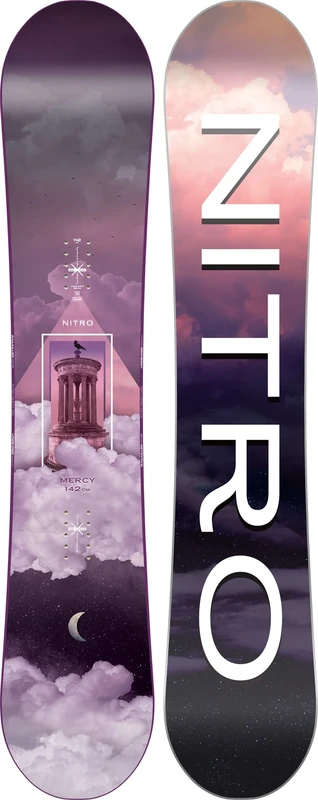 Nitro Snowboards Women's Mercy BRD ´23 All-Mountain Board, Twin Cam-Out Camber, Urban