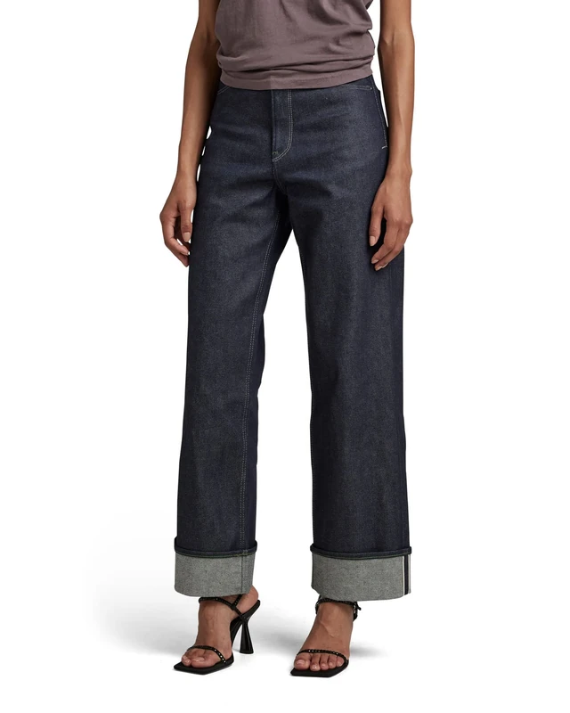 G-Star Women's Stray Ultra High Loose Selvedge Jeans, Blue (raw denim D22071-B454-001), 24W / 30L