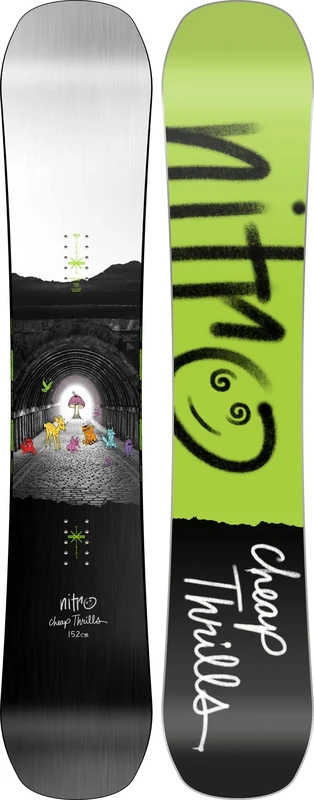 Nitro Snowboards Men's Cheap TRILLS BRD '23 Freestyle Board, Twin Flat-Out Rocker, Urban