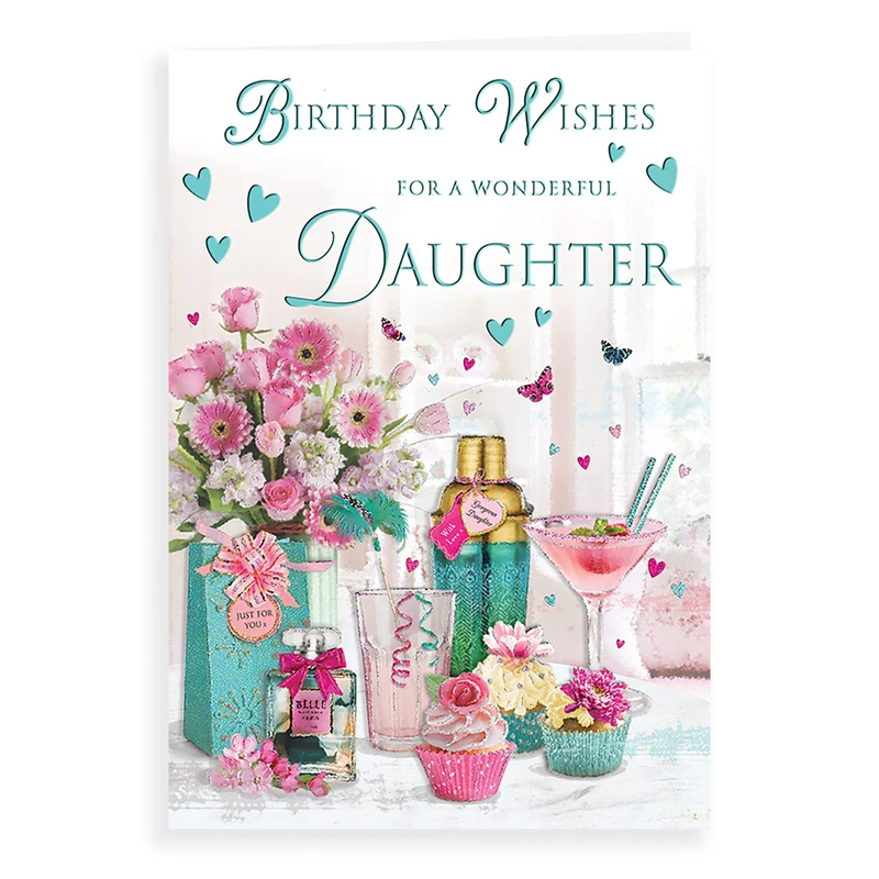 Piccadilly Greetings Group Ltd Regal Publishing Traditional Birthday Card Daughter - 9 x 6 inches, Teal