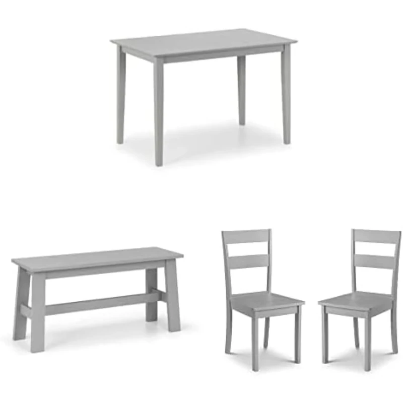 Julian Bowen Set Of Kobe Table, Bench & 2 Chairs, Grey